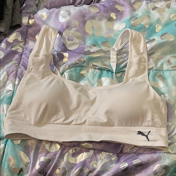 Puma Women's White Sports Bra-EUC - Picture 2 of 8